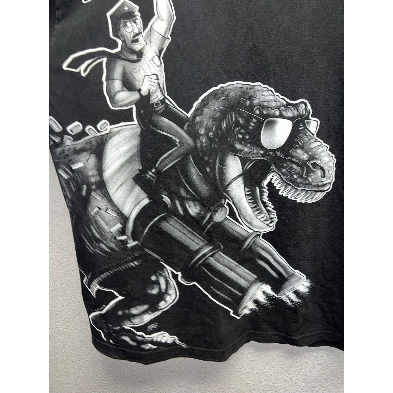Hanes Vintage Dinosaur Shirt Ehtan Nicolle Cop Police Dino Art M Size US M / EU 48-50 / 2 - 5 Thumbnail