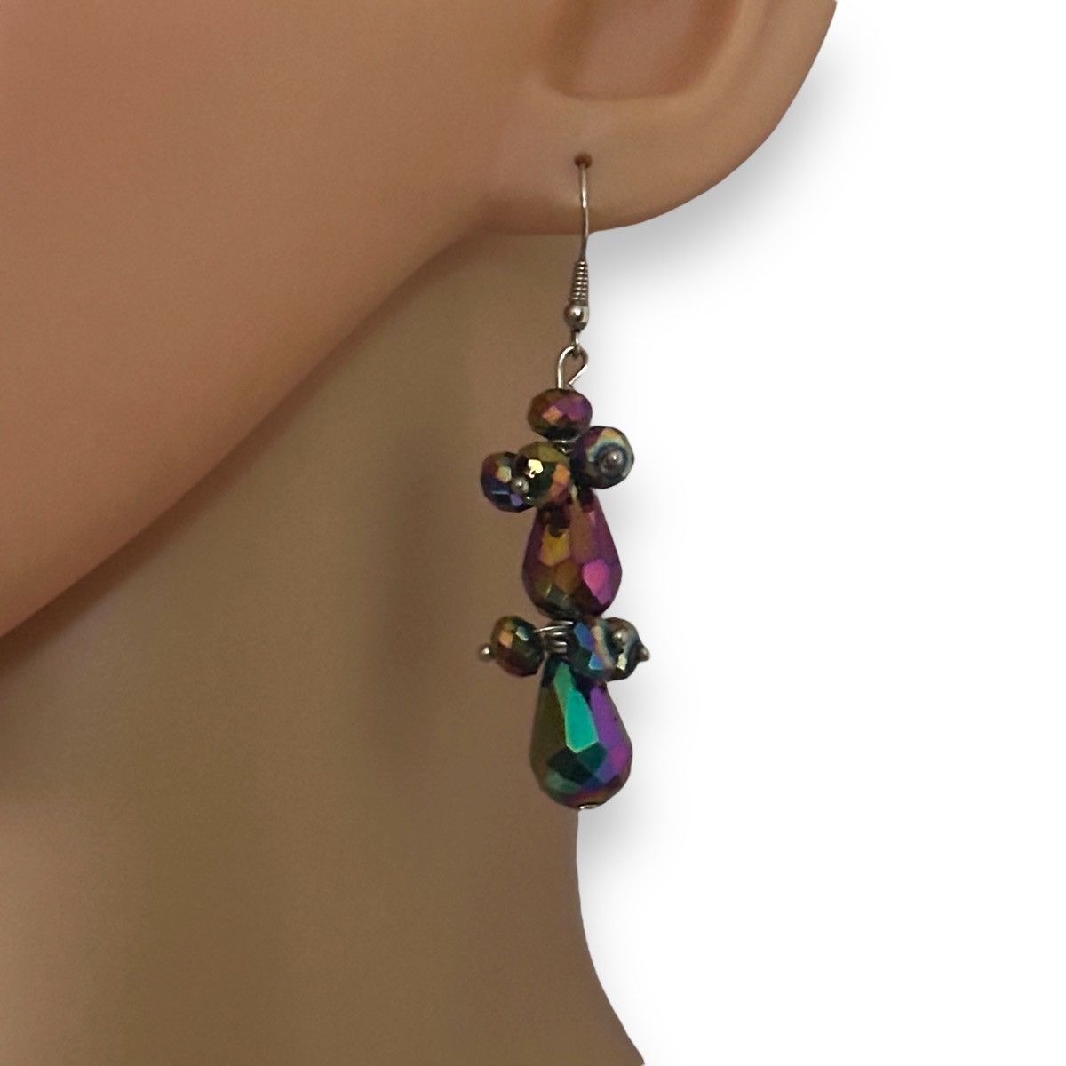 Other Mermaid glass faceted teardrop dangle hook earrings Size ONE SIZE - 2 Thumbnail