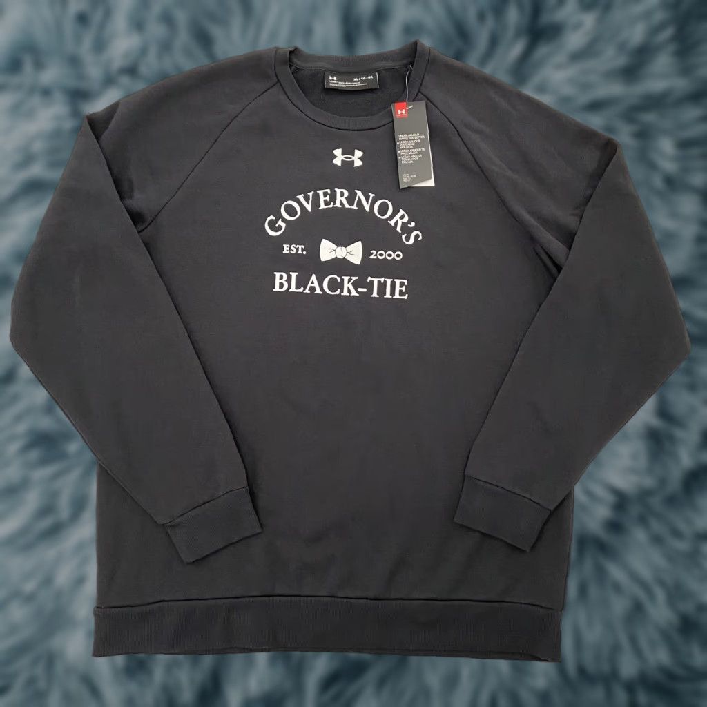 Under Armour VINTAGE Under Armour Sweatshirt Adult XL Black Crew Neck Fleece Pullover Men Black-Tie Style Size US XL / EU 56 / 4 - 1 Thumbnail
