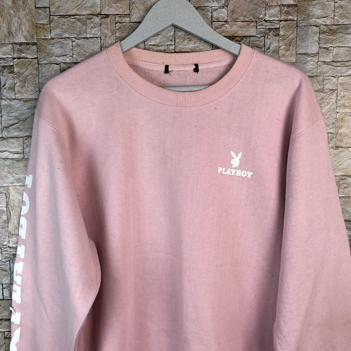 Playboy Playboy big logo Pink vintage Sweatshirt #A1177 Size US M / EU 48-50 / 2 - 11 Thumbnail