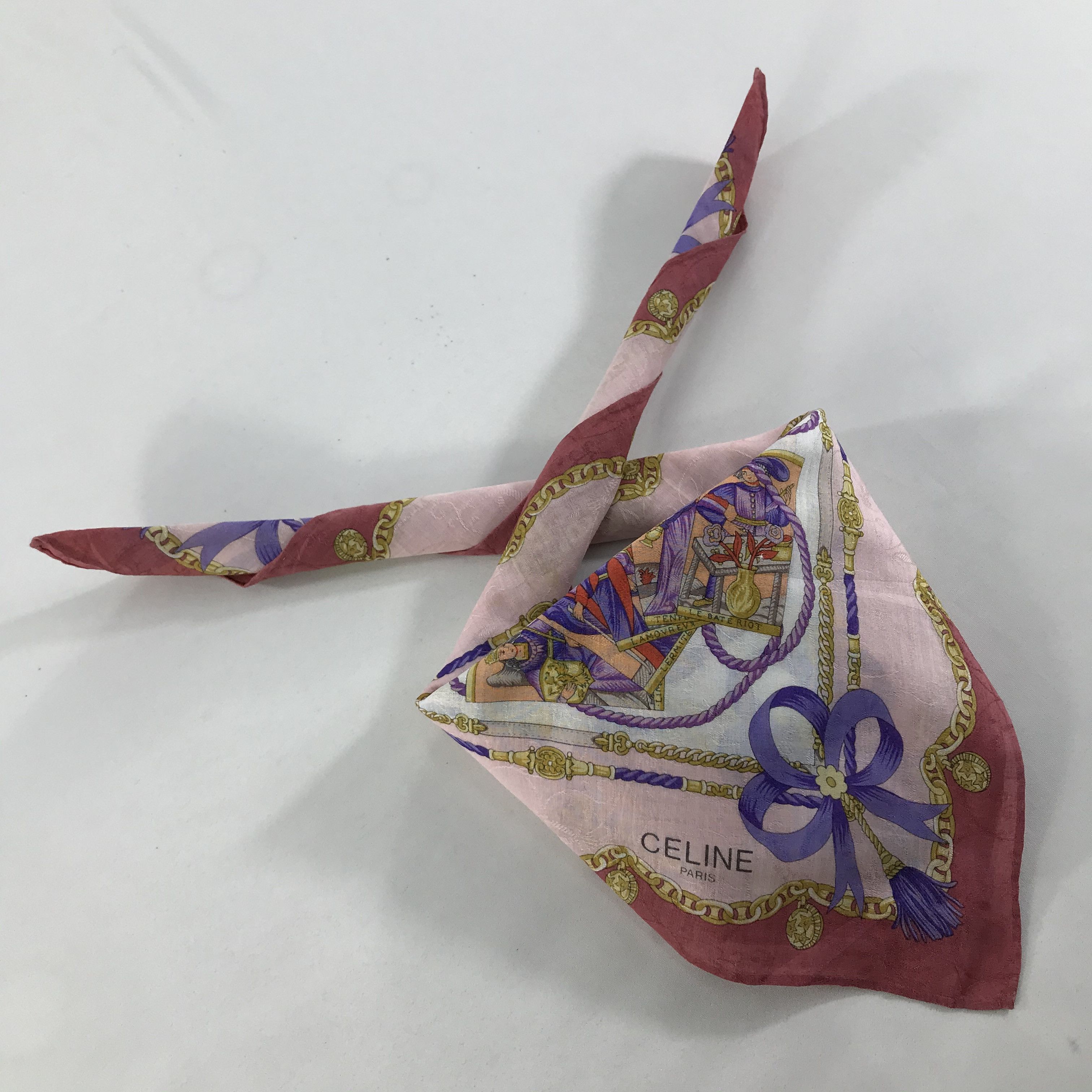 Celine × Vintage Celine Bandana / Handkerchief / Neckerchief - S1302 Size ONE SIZE - 4 Thumbnail