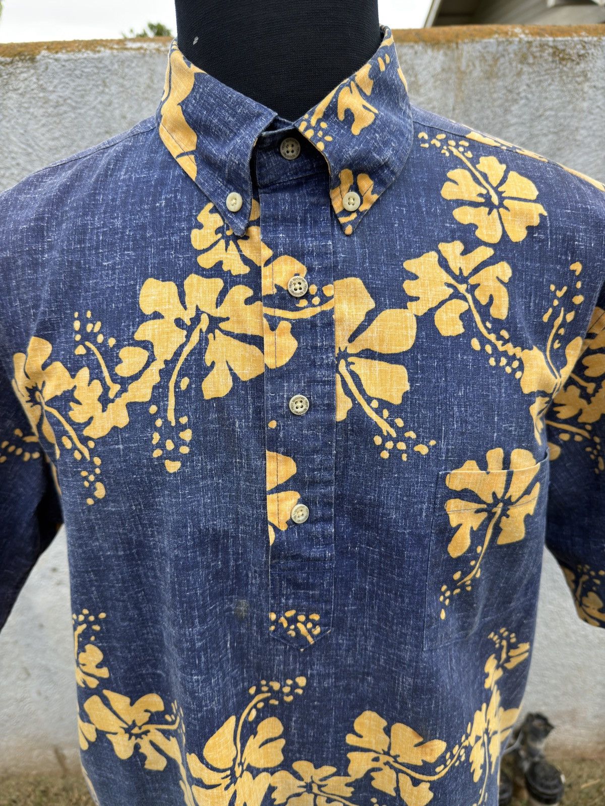 Reyn Spooner PreOwned Reyn Spooner Hawaiian Print Blue/Yellow Men's L Size US L / EU 52-54 / 3 - 3 Thumbnail