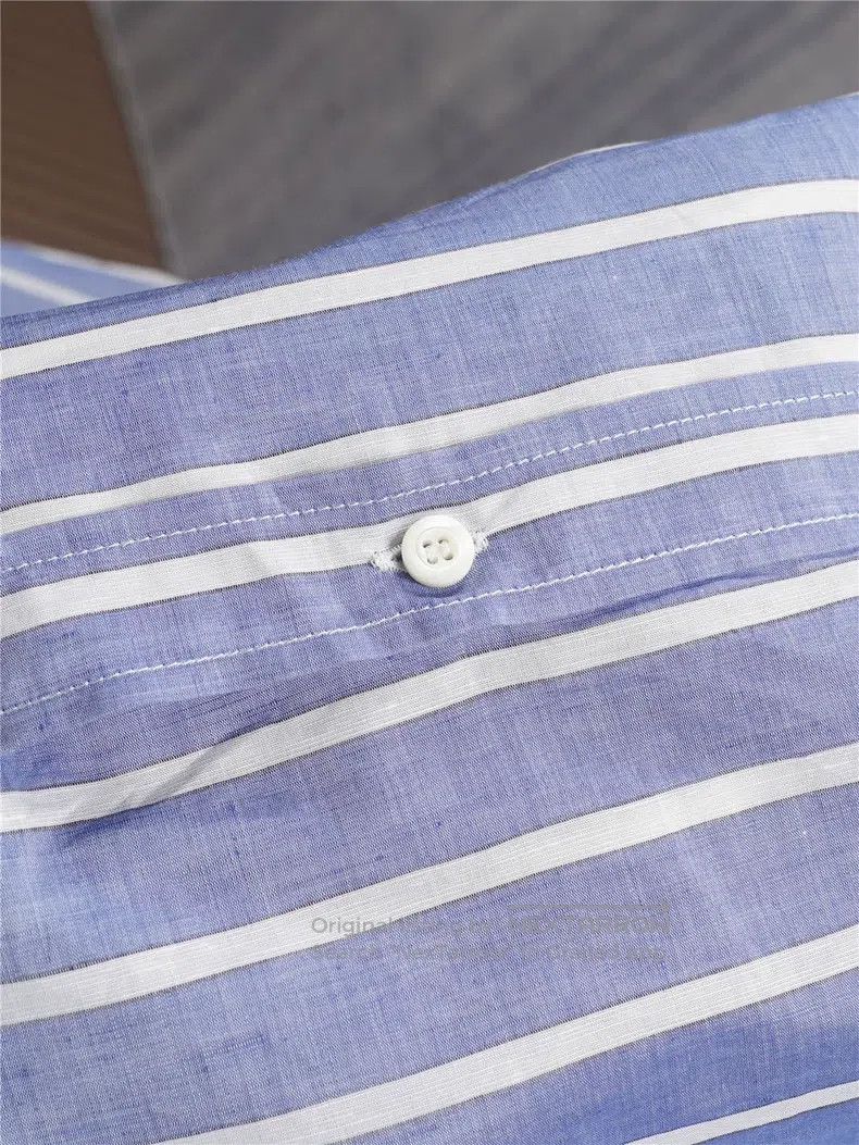 Brunello Cucinelli Brunello Cucinelli size 39 Men's Blue Striped Windsor Colla Size US XS / EU 42 / 0 - 6 Thumbnail