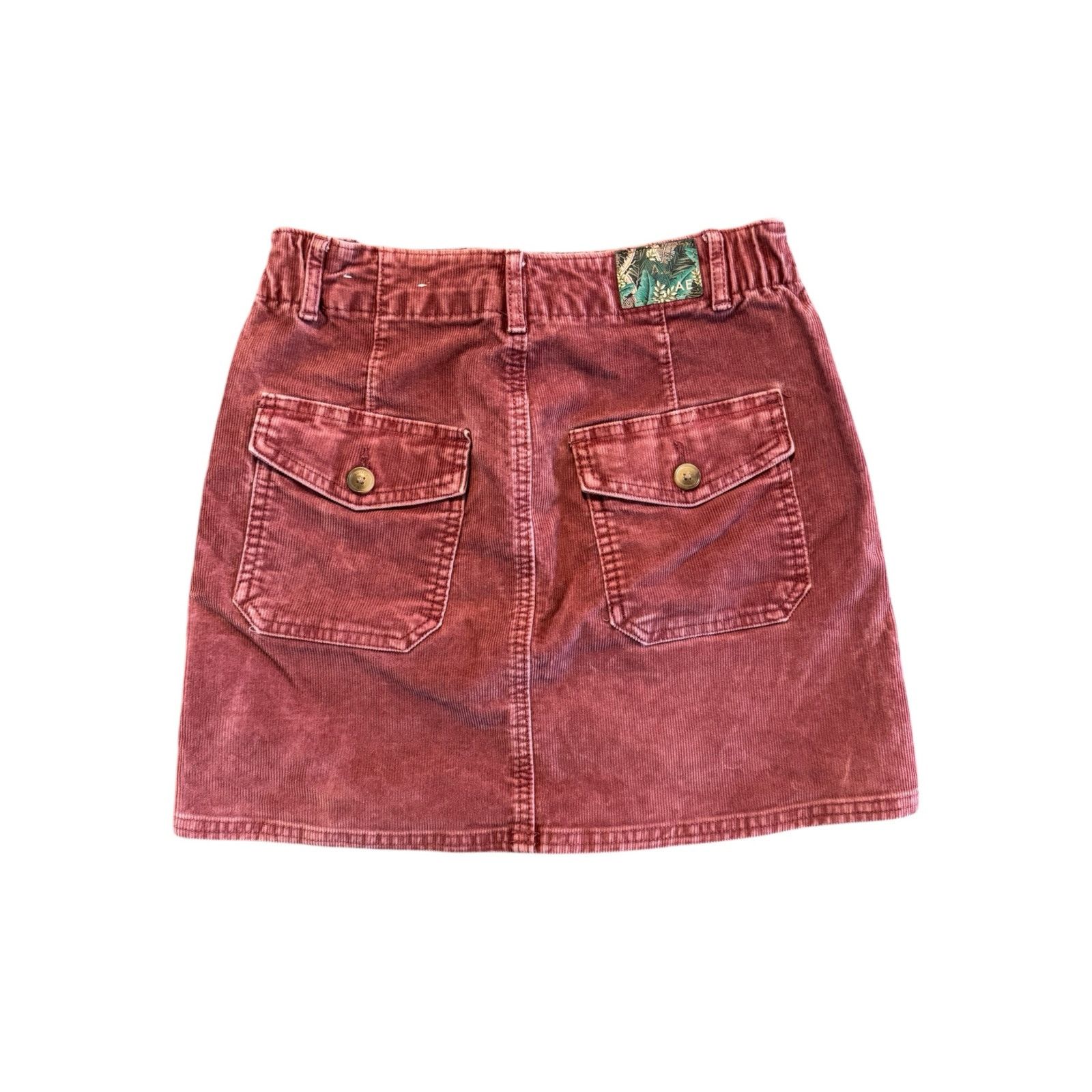 American Eagle Outfitters American Eagle Corduroy Mini Skirt Women’s XS Red Stretch Size 25" / US 0 / IT 36 - 5 Thumbnail