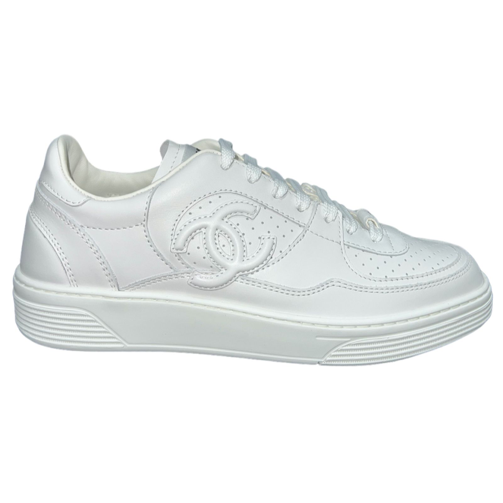 Chanel 23A Calfskin CC Logo Tie Flat Runner Trainer Sneaker 39.5 Size US 9.5 / IT 39.5 - 1 Thumbnail