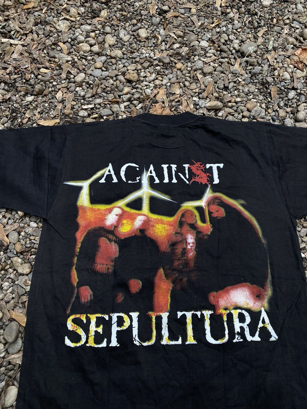 Band Tees × Vintage Vintage 90s Sepultura Against Tee Size US L / EU 52-54 / 3 - 6 Thumbnail