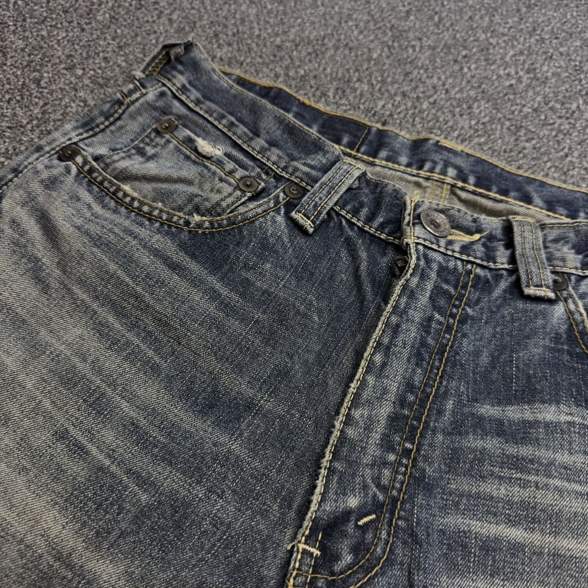 If Six Was Nine Archives ‼️ Flared Sick Levis 507 Heavy Fade Washed Denim Y2K Size US 32 / EU 48 - 12 Thumbnail