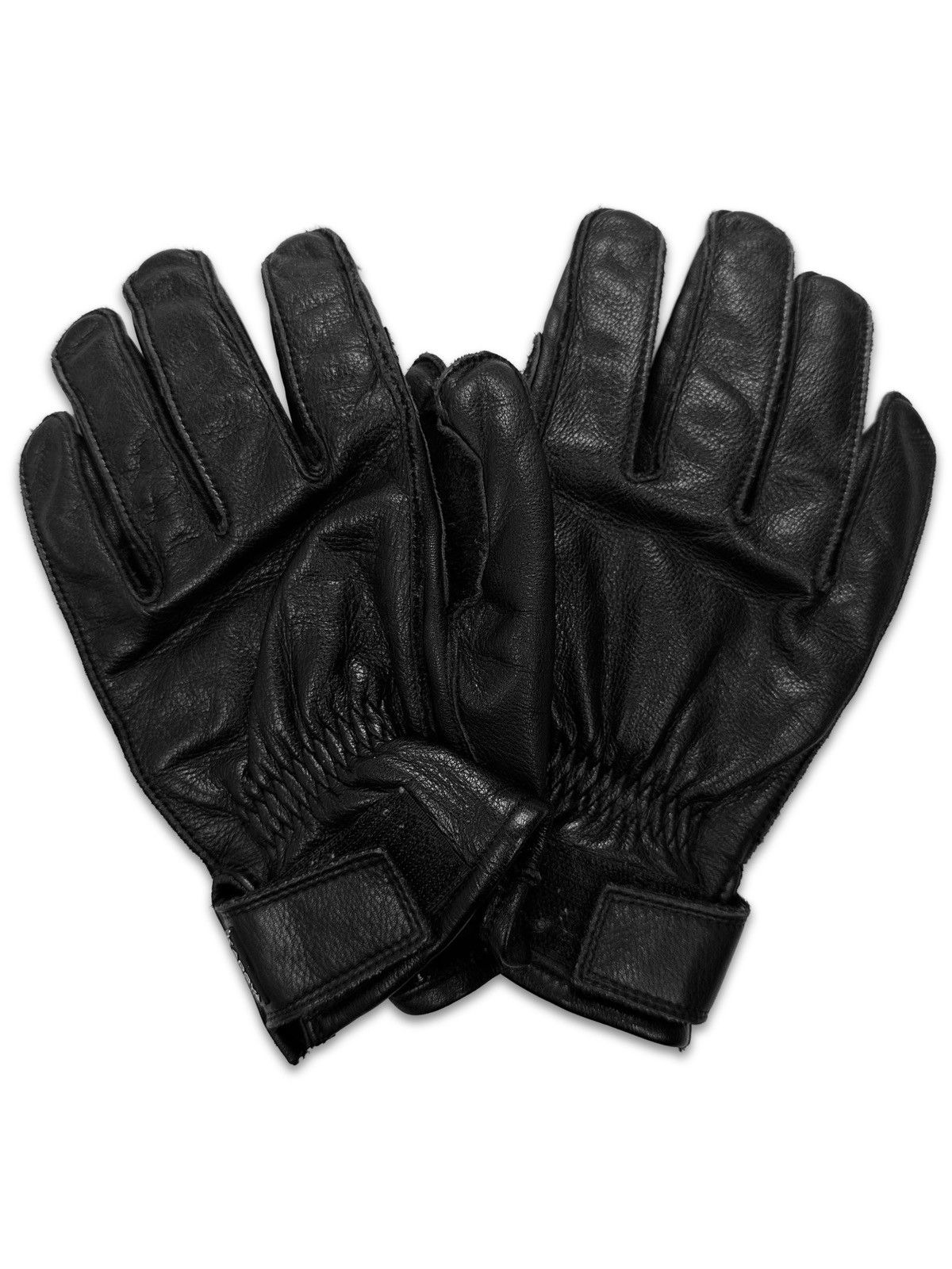 image of 00S Kadoya Black Leather Moto Biker Gloves, Men's