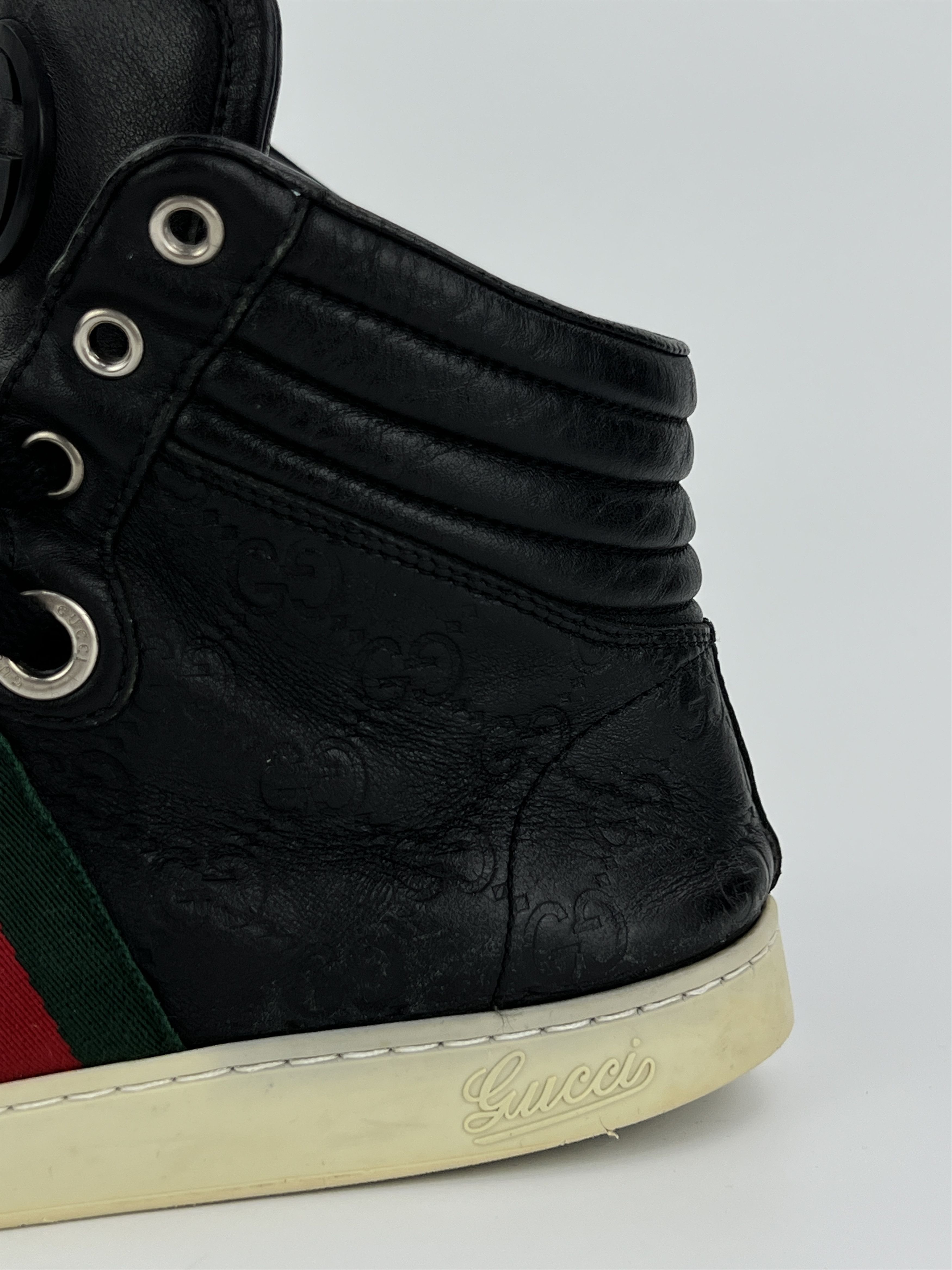 Gucci × Vintage Vintage Gucci GG Monogram Leather High Sneakers Size US 7.5 / EU 40-41 - 13 Thumbnail