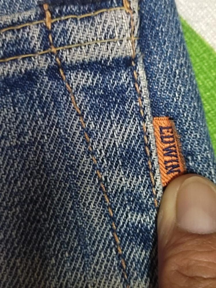 Edwin × Vintage EDWIN 505 SELVEDGE DISTRESSED JEANS FADED BLUE Size US 34 / EU 50 - 7 Thumbnail