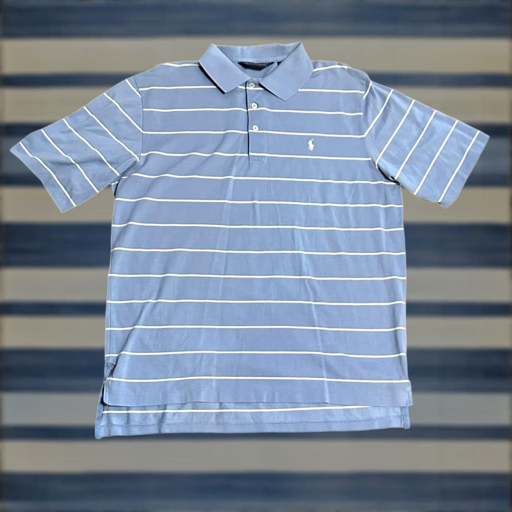 Ralph Lauren VINTAGE? (No) Polo Golf Ralph Lauren Shirt Blue White Striped Short Sleeve Shirt Men's Large Size US L / EU 52-54 / 3 - 1 Thumbnail
