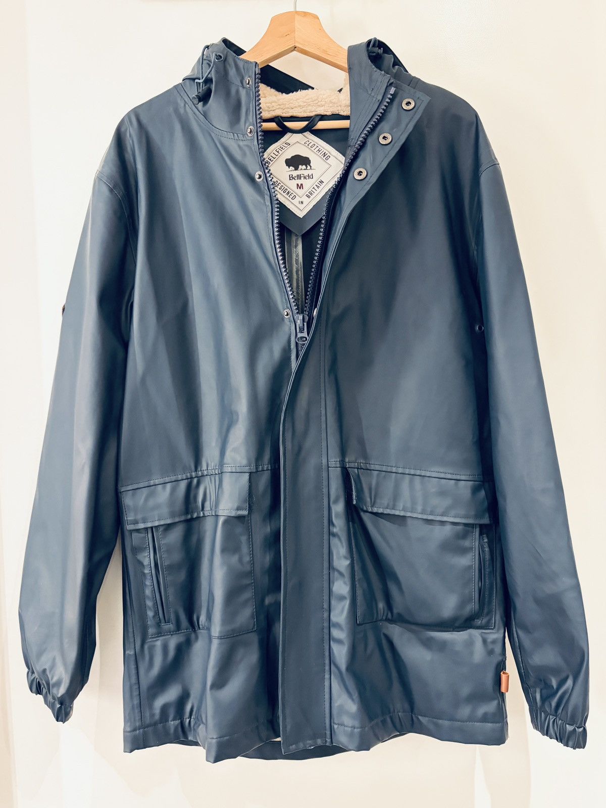 Bellfield Bellfield UK Sherpa-Lined Rain Jacket — Slate Blue Size US M / EU 48-50 / 2 - 1 Thumbnail
