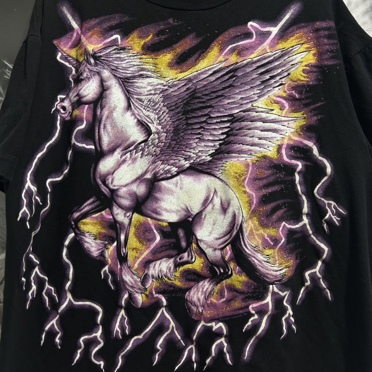 Vintage AMERICAN THUNDER UNICORN SHIRT 1990’s Size US XL / EU 56 / 4 - 3 Thumbnail
