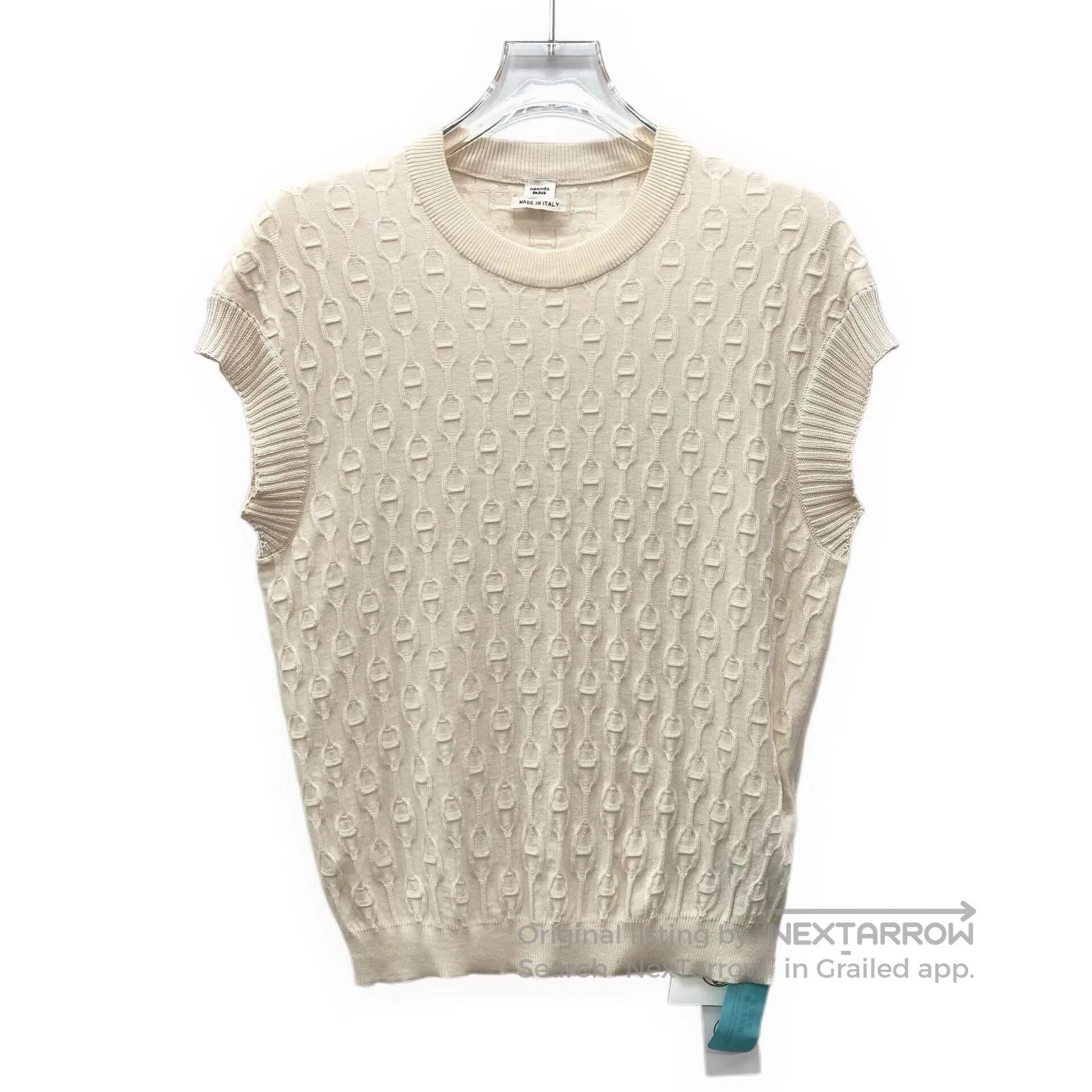 Hermes Hermes Ivory lock closure jacquard mulberry silk round-nec Size XS / US 0-2 / IT 36-38 - 1 Thumbnail