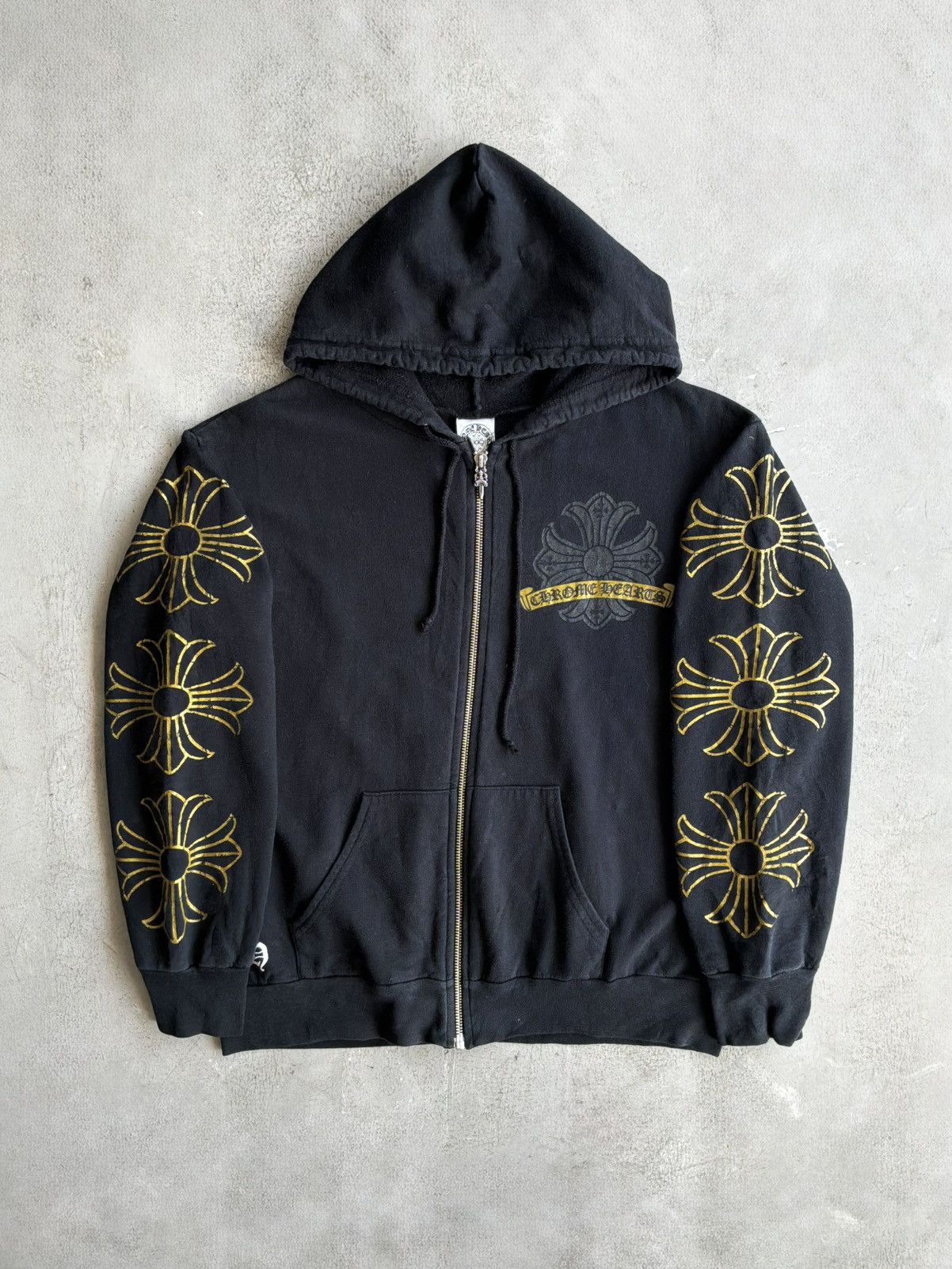 Chrome Hearts Chrome Hearts - Cracked Logo Horseshoe - Zip Hoodie Size US S / EU 44-46 / 1 - 2 Thumbnail