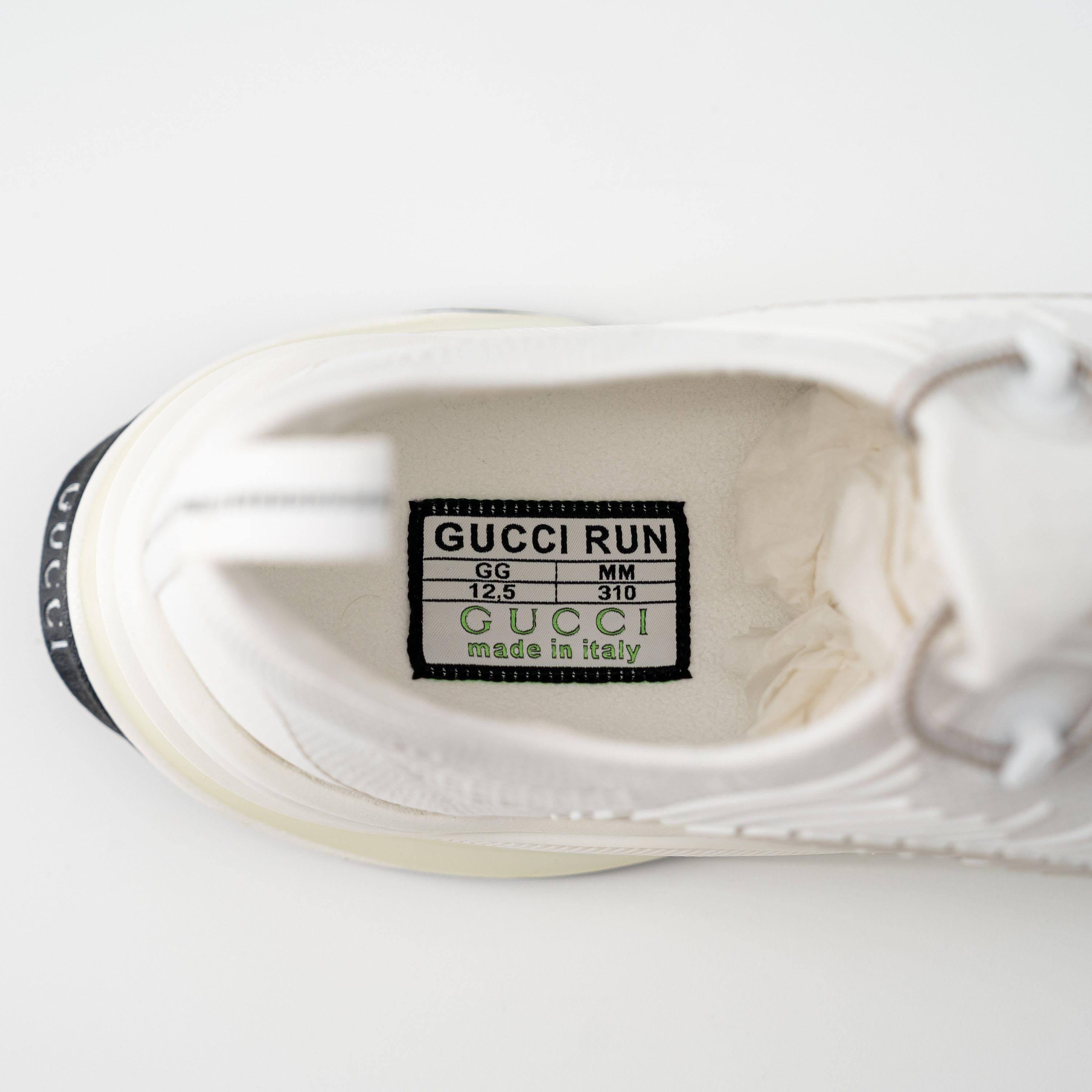 Gucci 12.5G - Gucci Run Sneaker White Black GG logo Size US 13 / EU 46 - 7 Thumbnail