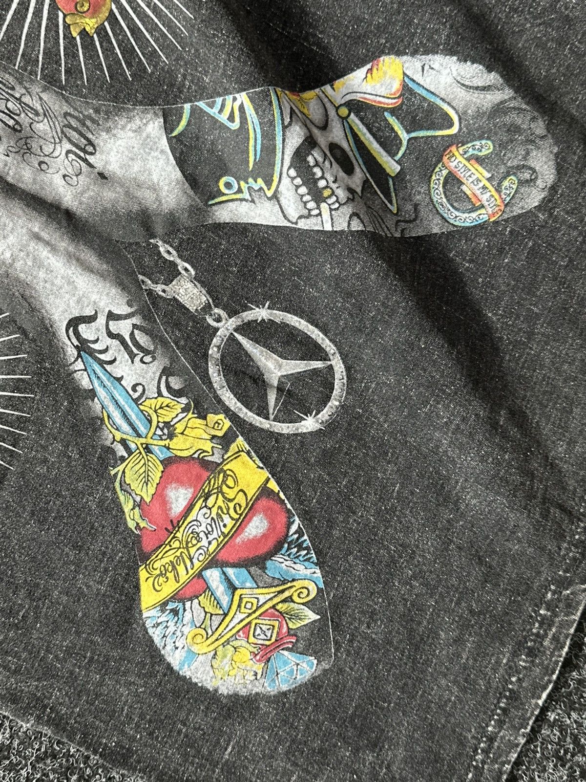 Designer × Ed Hardy 🚨Vintage Ed Hardy STYLE big True Love Logo Women MERSEDES Size M / US 6-8 / IT 42-44 - 5 Thumbnail