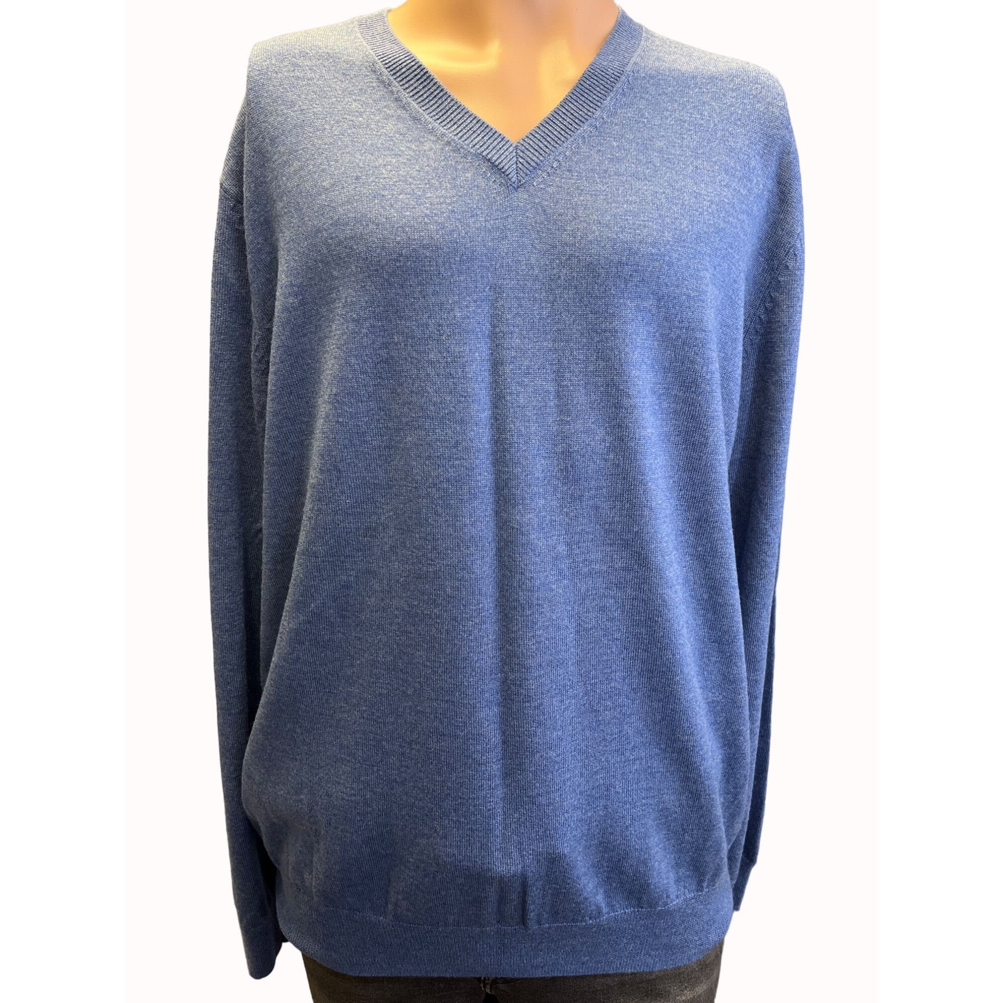 Jos. A. Bank Jos A Bank Traveler Mens Blue V Neck Knit Sweater Size XL SK Size US XL / EU 56 / 4 - 1 Thumbnail