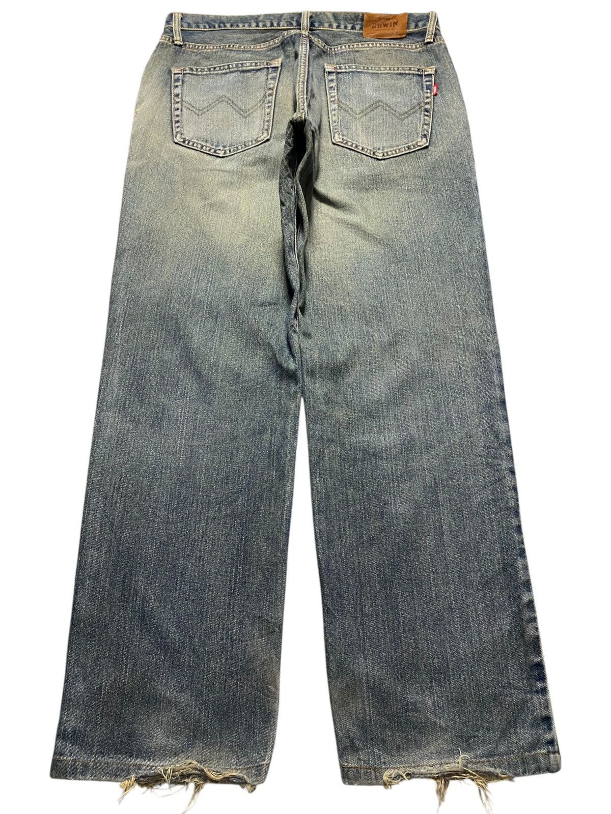 Edwin Vintage Edwin 404 Faded Wash Distressed Loose Jeans Size US 34 / EU 50 - 2 Thumbnail