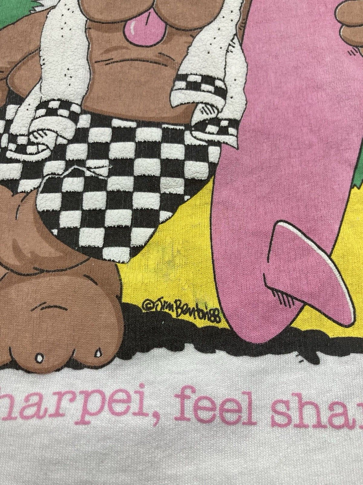 Vintage Vintage 80s t shirt sharpei dog Jim Benton surf beach thin L Size US L / EU 52-54 / 3 - 3 Thumbnail