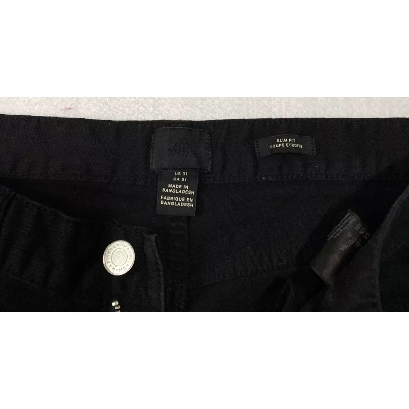 H&M H&M Jeans Men Slim 31x31 Black Denim Low Waist Stretch 5-Pocket Modern Modern Mens Skinny Inseam 31 Button Zipper Belt Loops Cotton Blend Denim Jeans Size US 31 - 5 Thumbnail