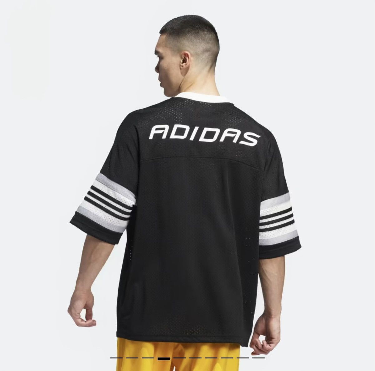 Adidas Mens Adidas Sports Jersey Black Double Big Logo Size US L / EU 52-54 / 3 - 7 Thumbnail