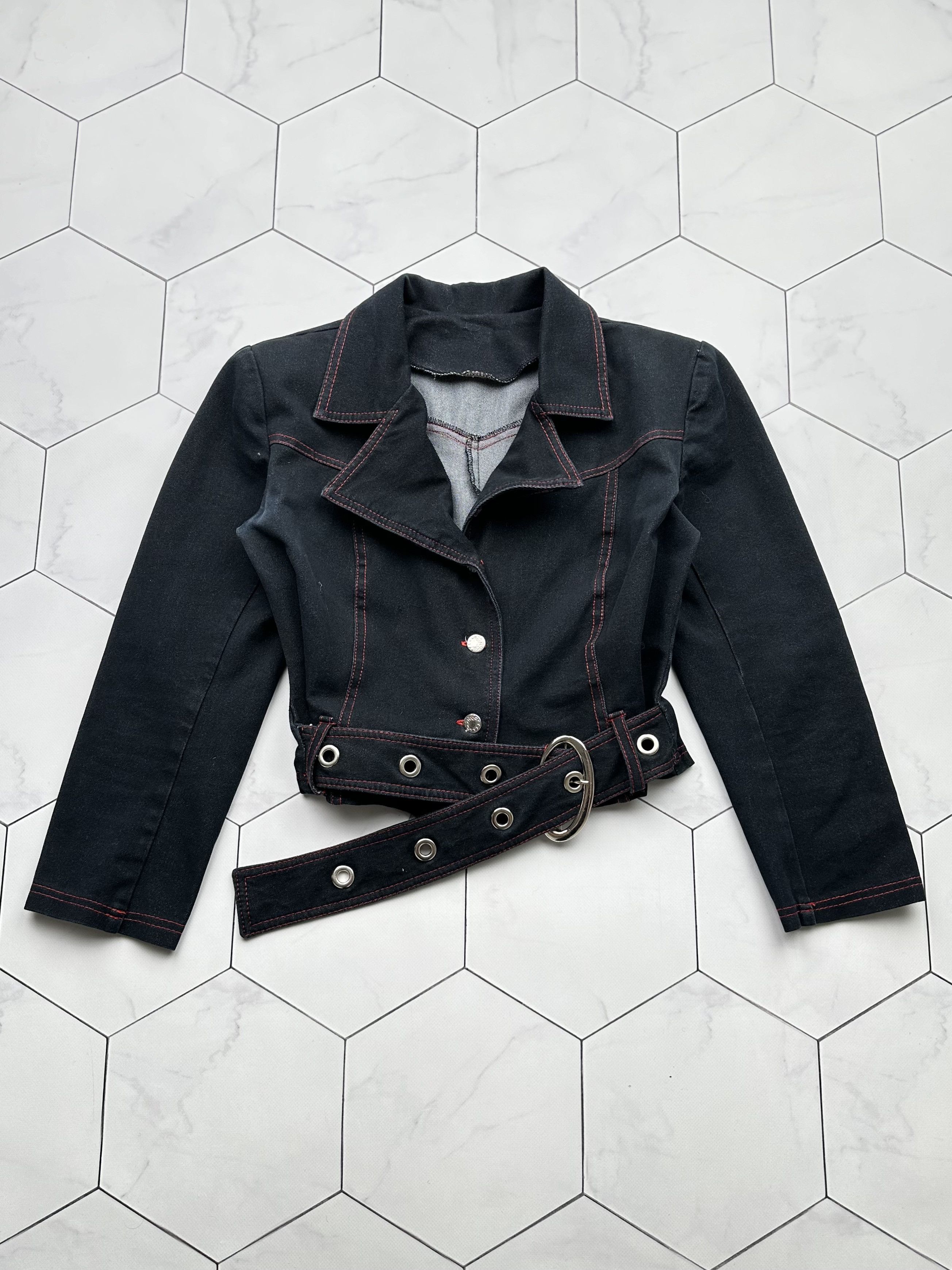 Vintage Cropped Belt Jacket (B373)E2D15
