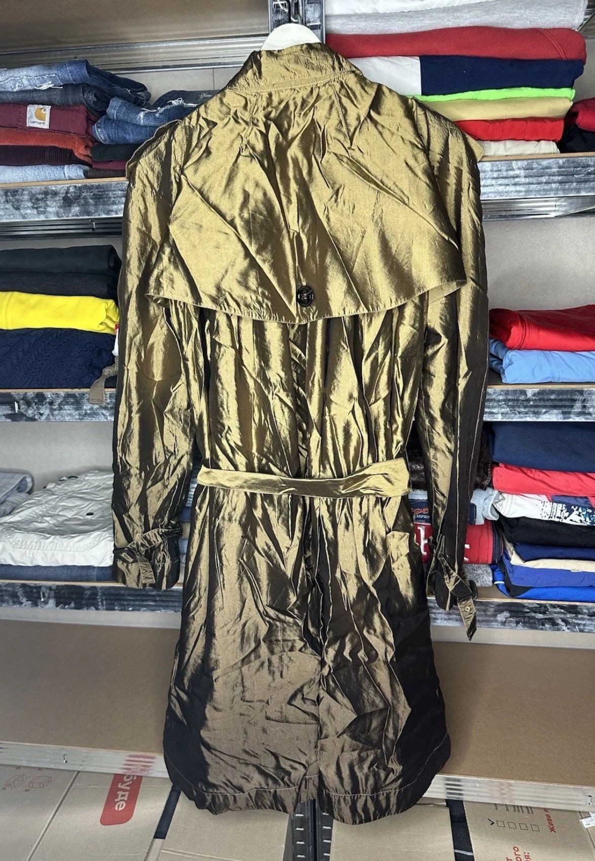 Burberry Burberry Silk Luxury Gold Gradient Trench Coat Jacket Size M / US 6-8 / IT 42-44 - 2 Thumbnail