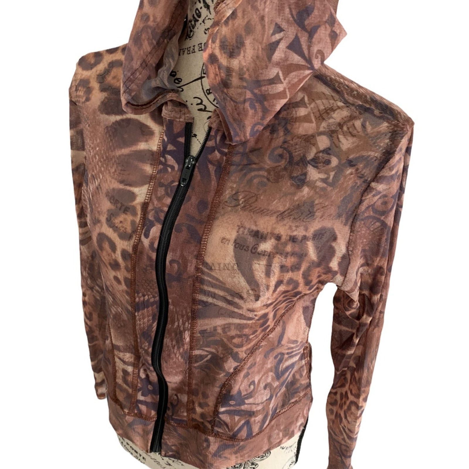 Other Cropped Hoodie Cropped Women's Size Medium Front Zip Sheer Size M / US 6-8 / IT 42-44 - 2 Thumbnail