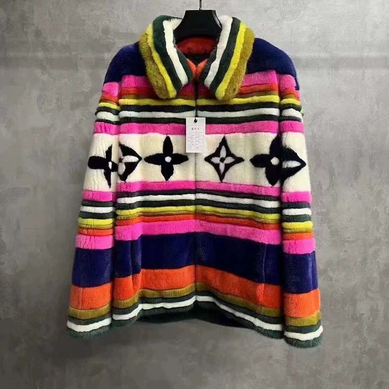 Louis Vuitton Louis Vuitton Multi-Stripe Logo Fur Jacket Size US L / EU 52-54 / 3 - 1 Thumbnail