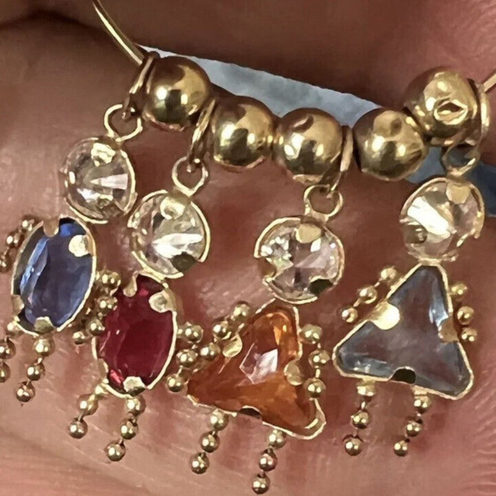 Vintage 14K Yellow Gold Boy Girl Birth Stone Charm Pendant Vintage Size ONE SIZE - 13 Thumbnail