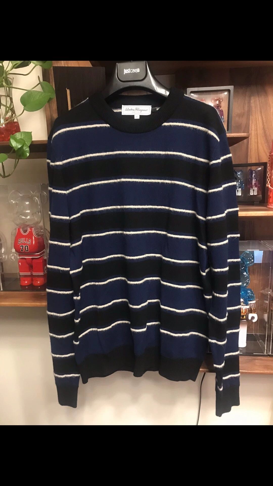 Salvatore Ferragamo FERRAGAMO Wool Mohair Striped Colorblock Sweater M Size US M / EU 48-50 / 2 - 1 Thumbnail