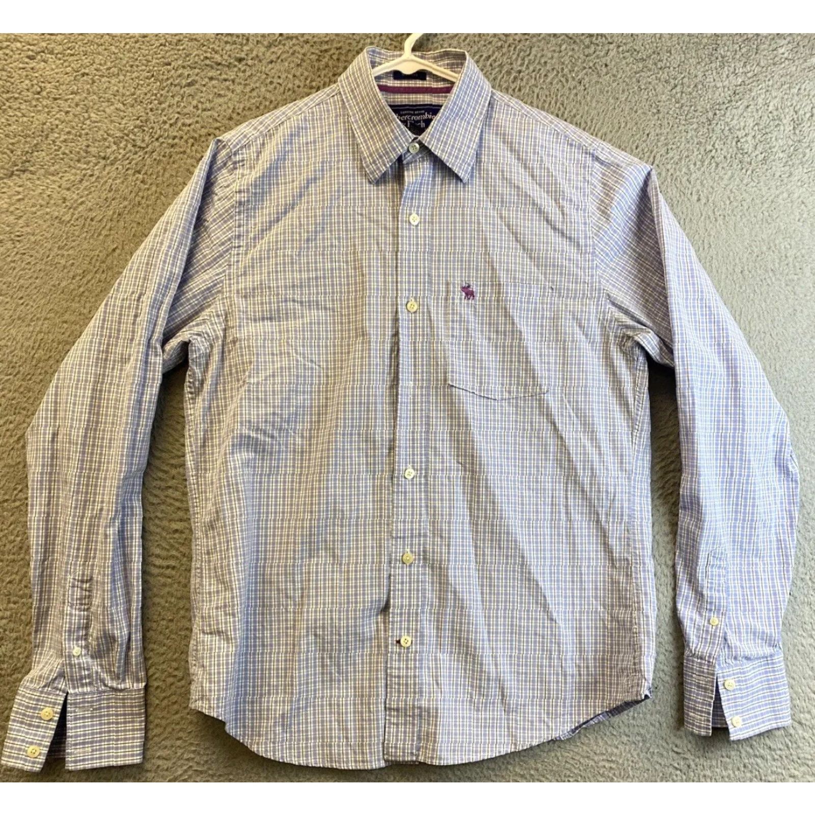 Abercrombie & Fitch Abercrombie & Fitch Shirt Mens 17 XL Button-Up Blue Plaid Cotton Long Sleeve Casual /31-56 Button-Down Classic Regular Vintage No N/A Size US XL / EU 56 / 4 - 2 Thumbnail