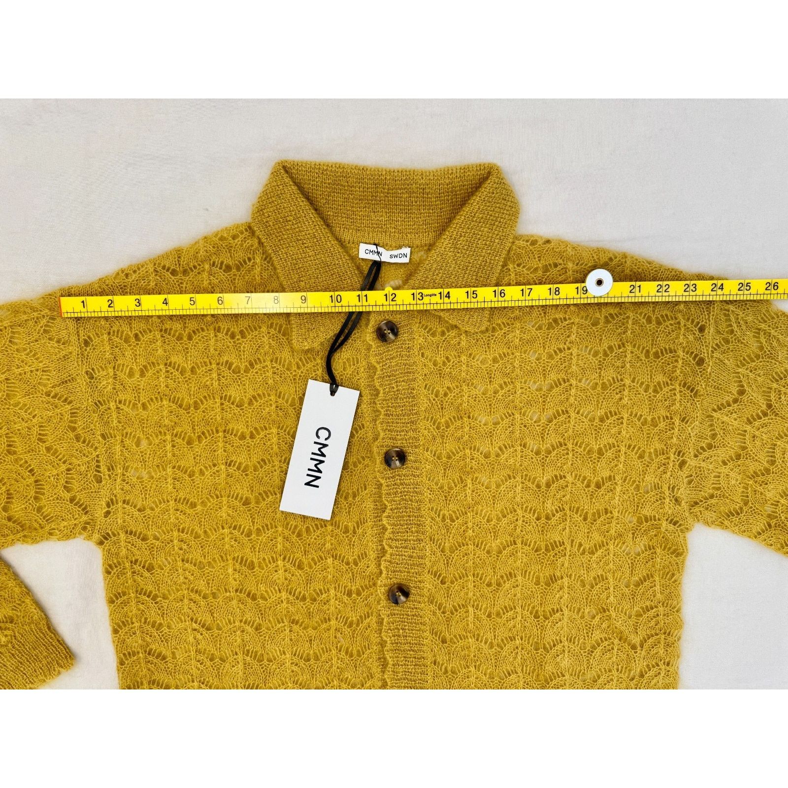 CMMN SWDN NWT CMMN SWDN Elm Pointelle Cardigan in Mohair Blend Size L Size US L / EU 52-54 / 3 - 4 Thumbnail