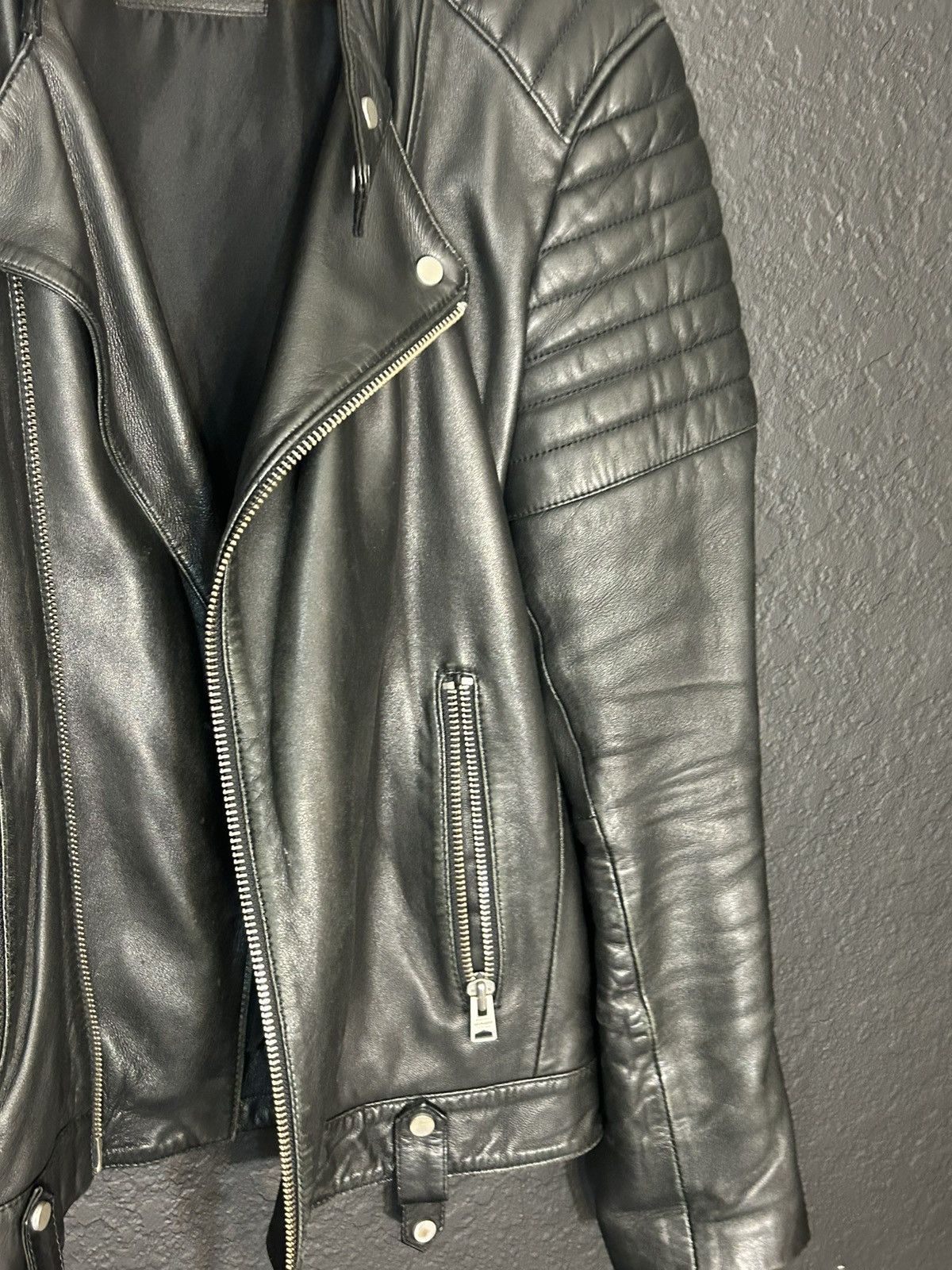 Allsaints Allsaints Sheep Leather Biker Jacket Size US XS / EU 42 / 0 - 7 Thumbnail