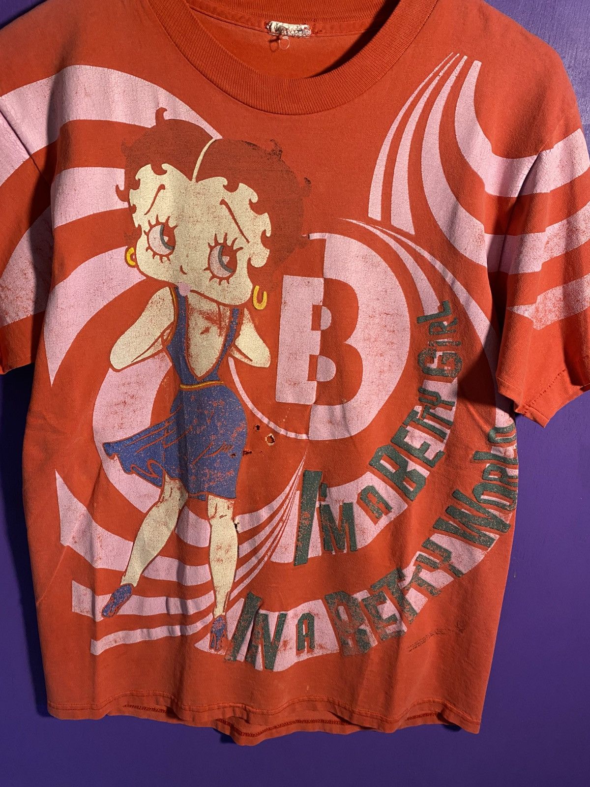 Other Vintage 90s Betty boop faded AOP t-shirt Size US L / EU 52-54 / 3 - 3 Thumbnail