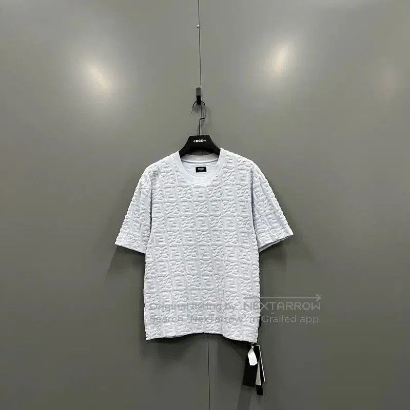 Fendi Fendi Summer Blue Cotton Short Sleeve Tee . Size US S / EU 44-46 / 1 - 1 Thumbnail