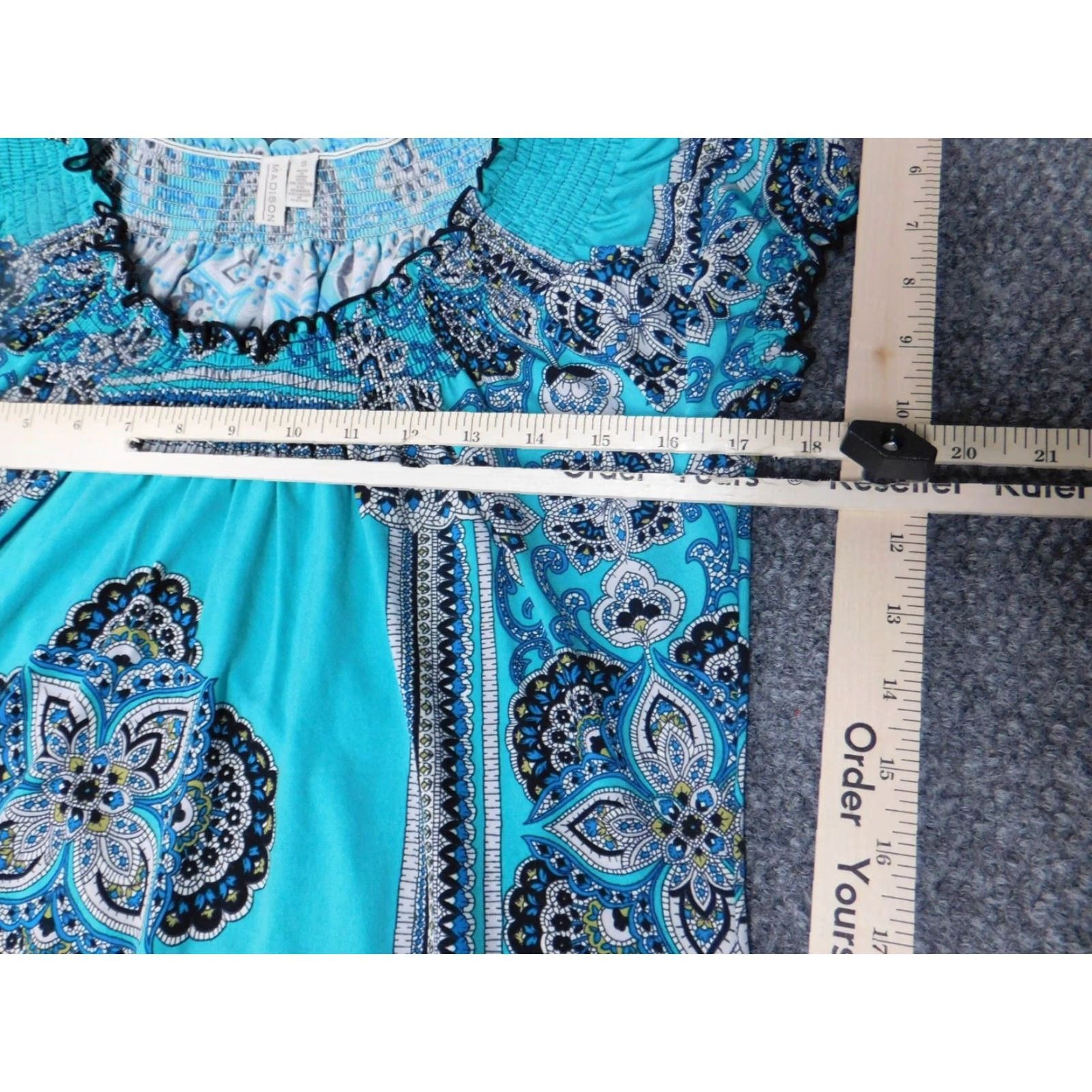 Madison Madison Womens Blouse S Short Sleeve Crew Neck Blue Polyester Rayon Stretch Casual Shirt Womens Size S / US 4 / IT 40 - 6 Thumbnail