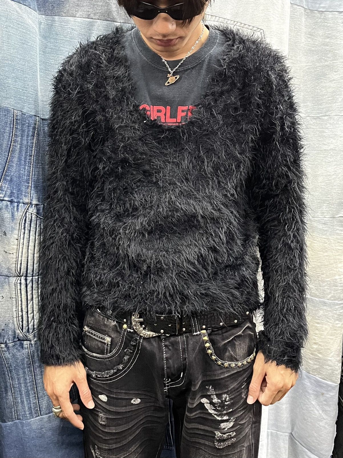 If Six Was Nine × Japanese Brand Fuzzy Mohair Grunge avail avntgrde Kurt Cobain Style Size US M / EU 48-50 / 2 - 10 Thumbnail
