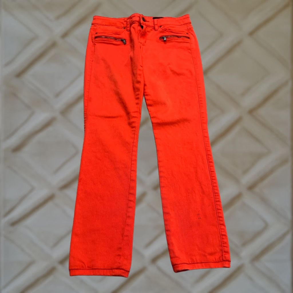 Club Monaco VINTAGE Club Monaco Jeans Womens 4 Red Zip Pockets Skinny 28x27 Cotton Blend Denim Regular Modern City Streetwear Mens? Size 27" / US 4 / IT 40 - 1 Thumbnail