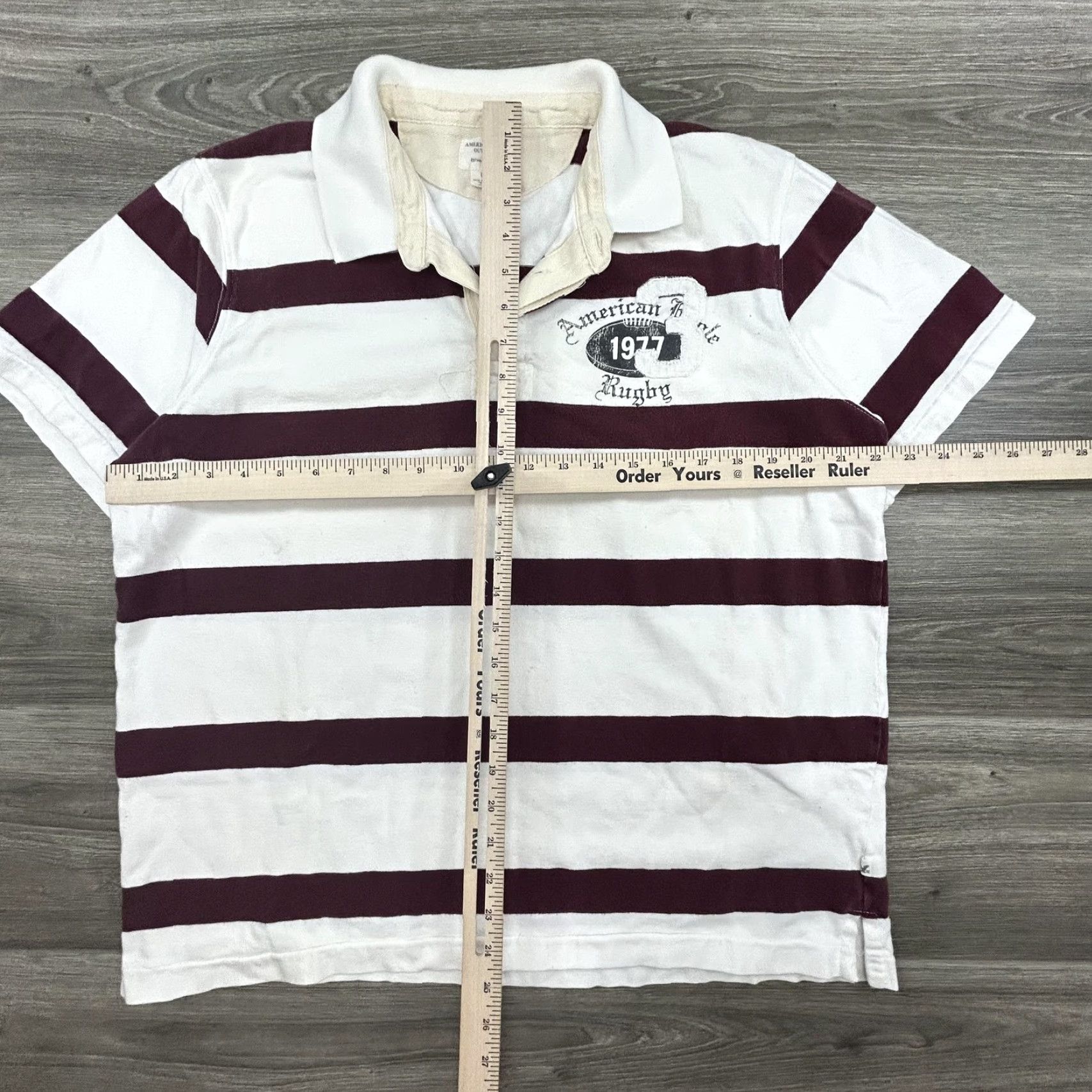 American Eagle Outfitters VINTAGE American Eagle Outfitters Rugby Shirt Mens L Polo White Maroon 90s Crest 1977 Size US L / EU 52-54 / 3 - 4 Thumbnail