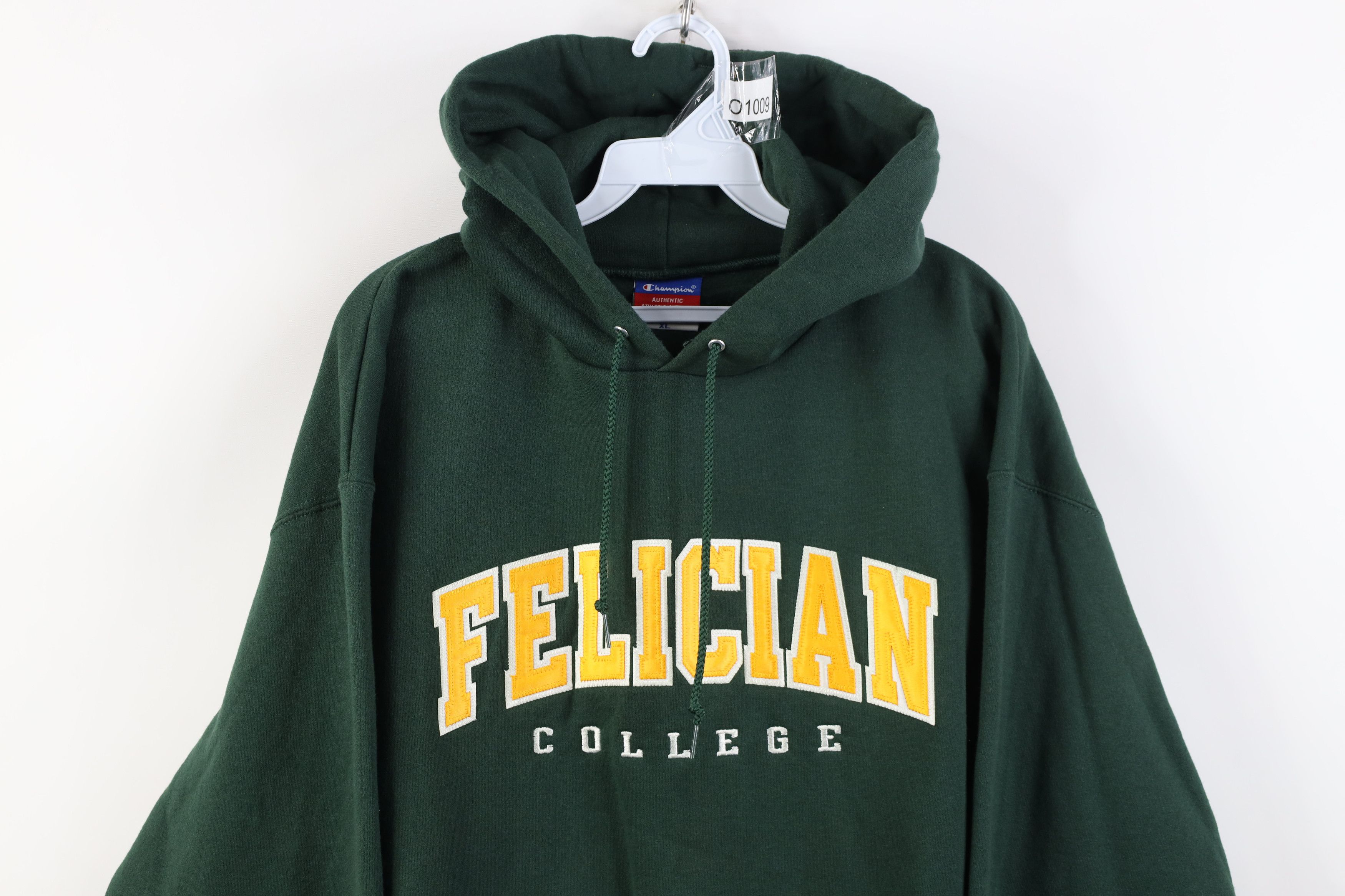 Champion Vintage Champion Felician College Hoodie Sweatshirt Green Size US XL / EU 56 / 4 - 2 Thumbnail