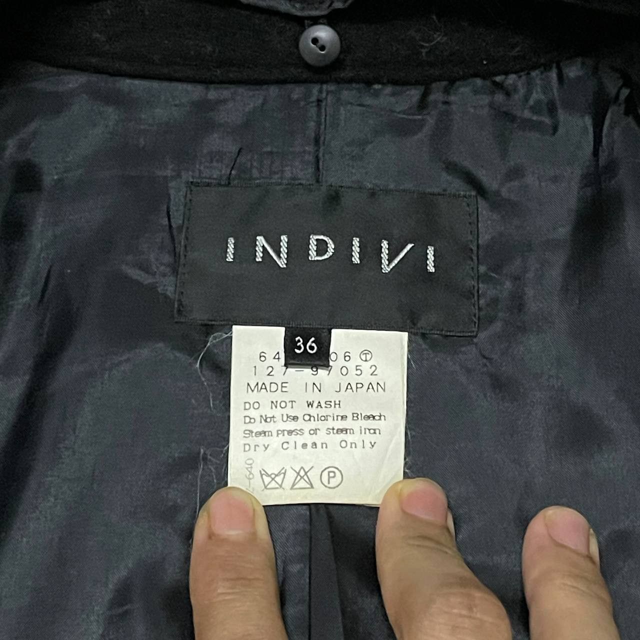 Yohji Yamamoto Vintage Indivi Made in Japan Wool Long Coat Size US S / EU 44-46 / 1 - 8 Thumbnail