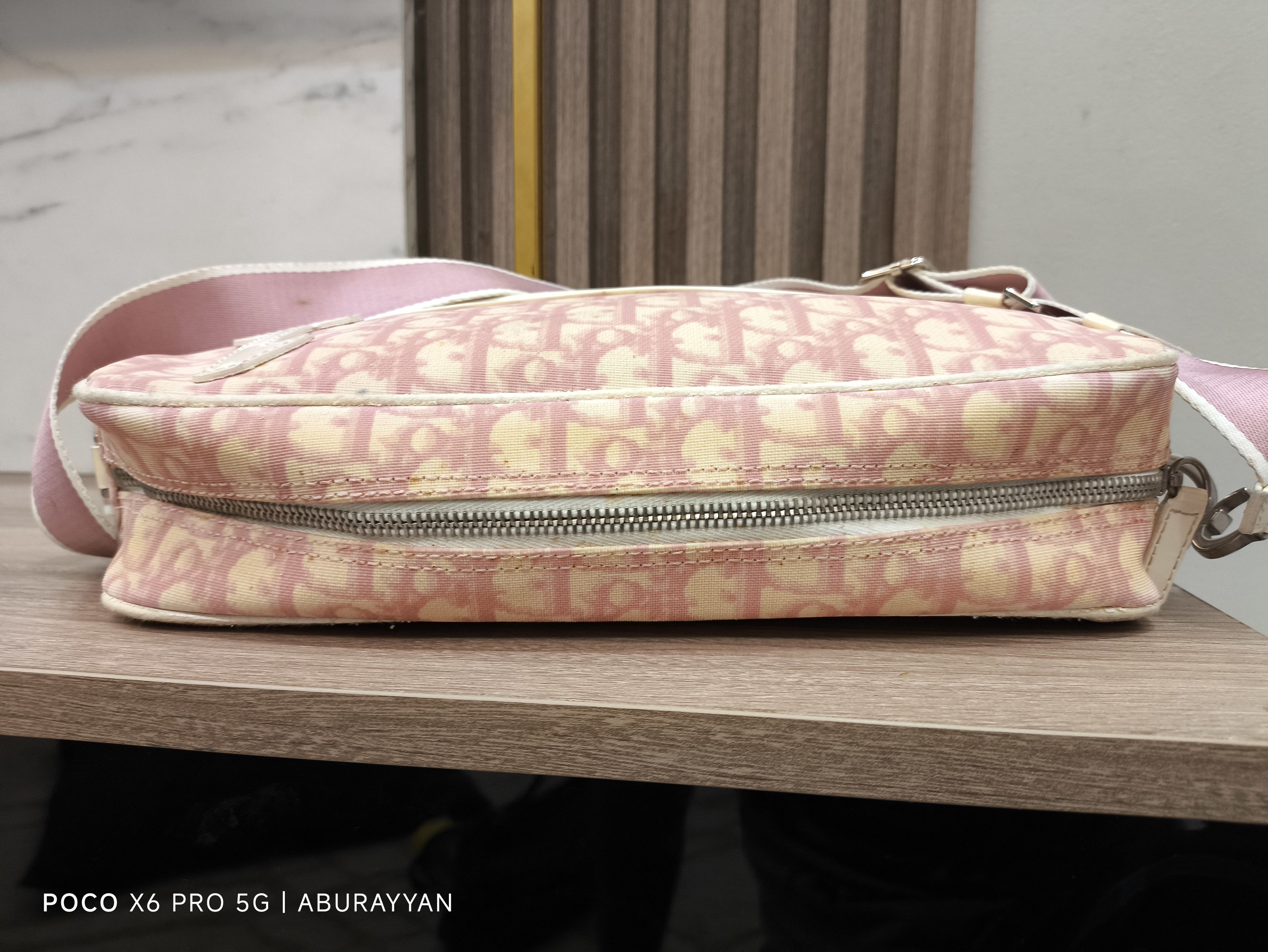 Dior Christian Dior Galliano Monogram Baguette Crossbody Bag Pink Size ONE SIZE - 5 Thumbnail