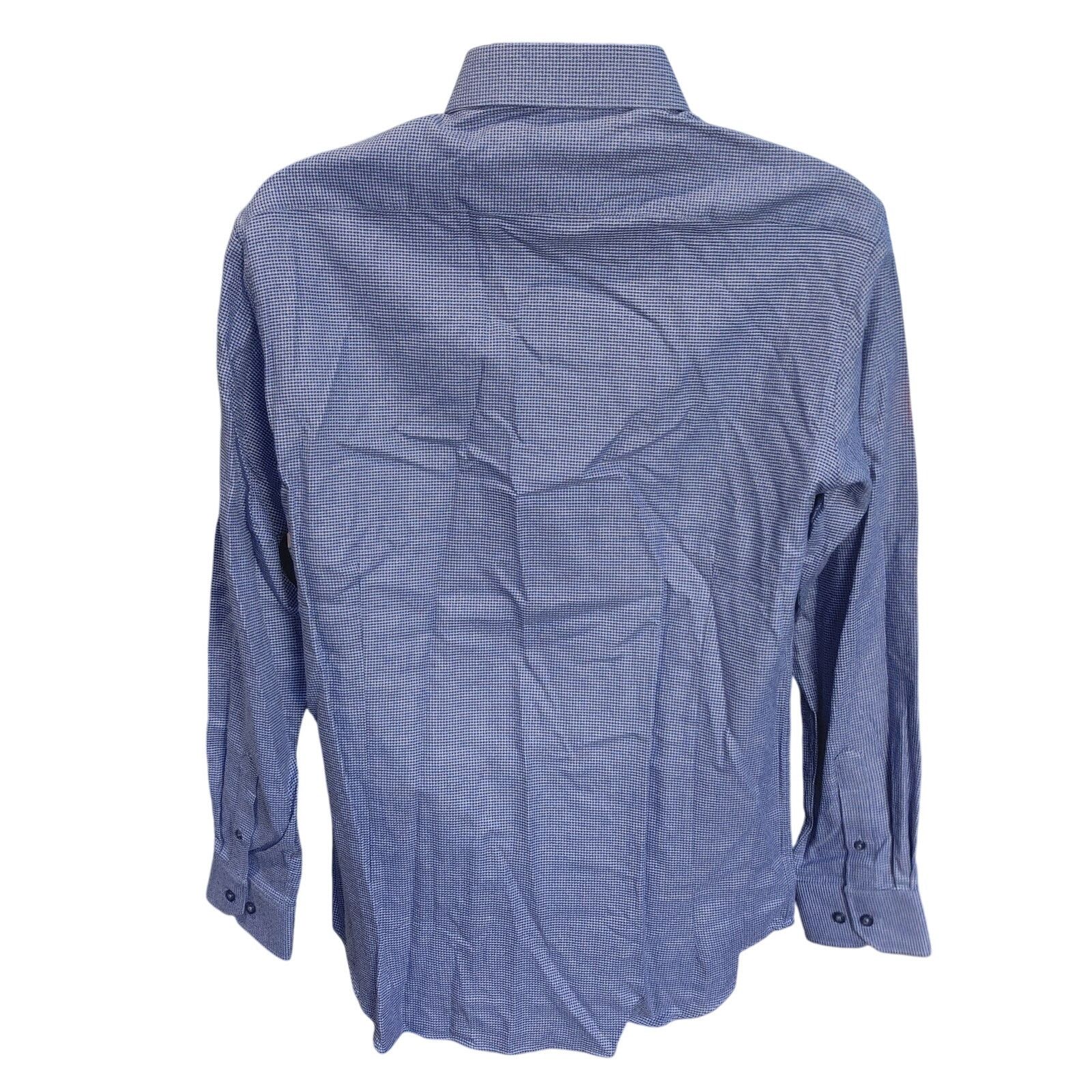 Report Collection Report Collection Men's LG Modern Fit Blue Plaid Dress Shirt Size US L / EU 52-54 / 3 - 2 Thumbnail