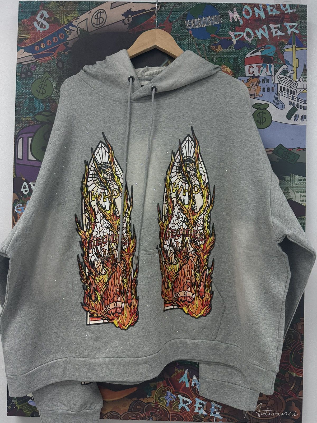 Who Decides War Who Decides War Flames Hoodie Grey Size US XL / EU 56 / 4 - 1 Thumbnail