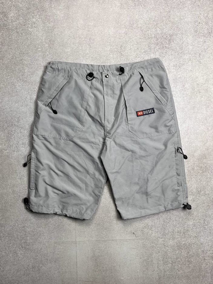 Diesel × Vintage Vintage Diesel Nylon Cargo Baggy Short Jorts Y2K L Size US 34 / EU 50 - 1 Thumbnail