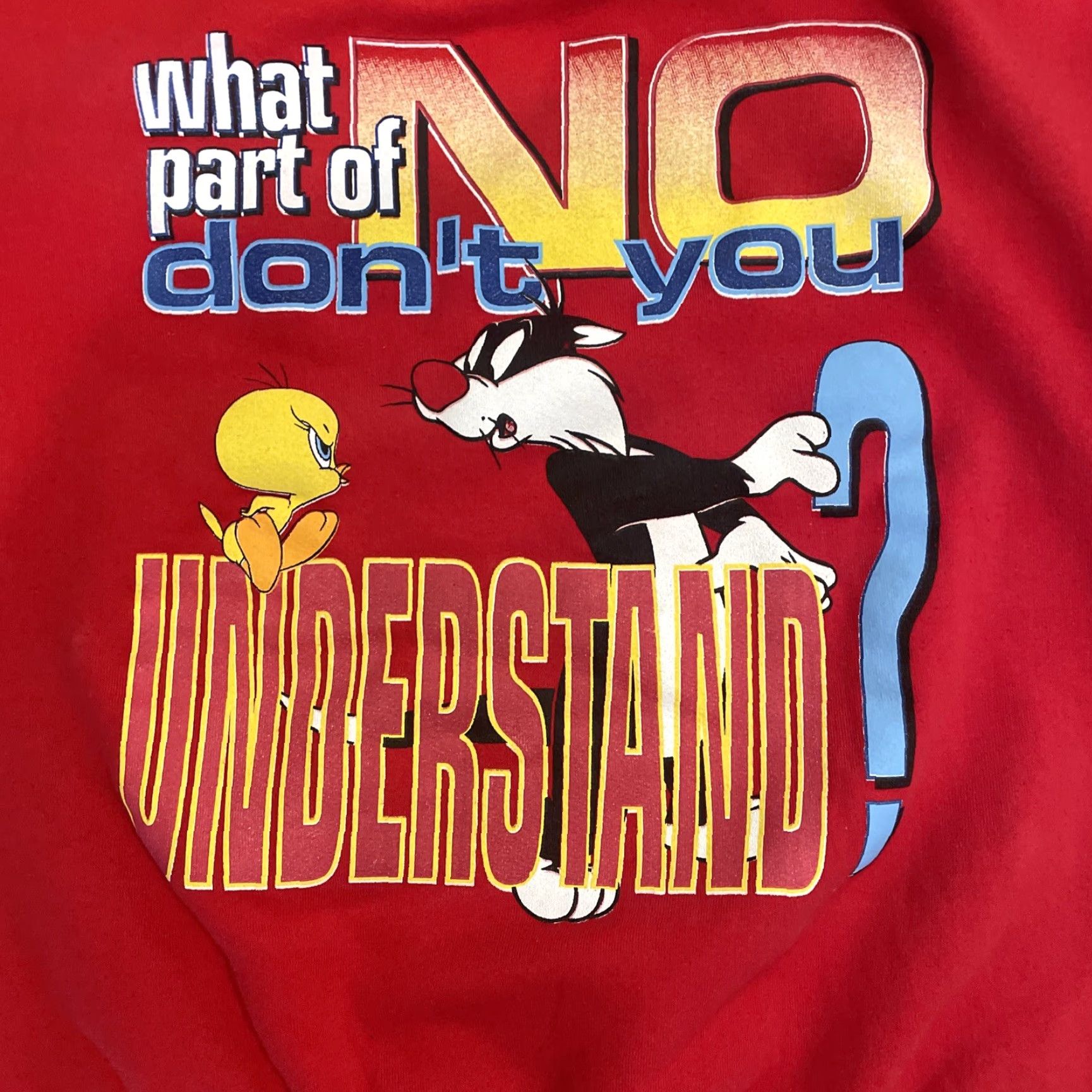 Vintage VINTAGE Looney Tunes Tweety Bird Sylvester Sweater Red XL Sweatshirt Pullover Unisex Adults Crew Neck Long Sleeve Graphic Print (What Part Of) Size US XL / EU 56 / 4 - 4 Thumbnail