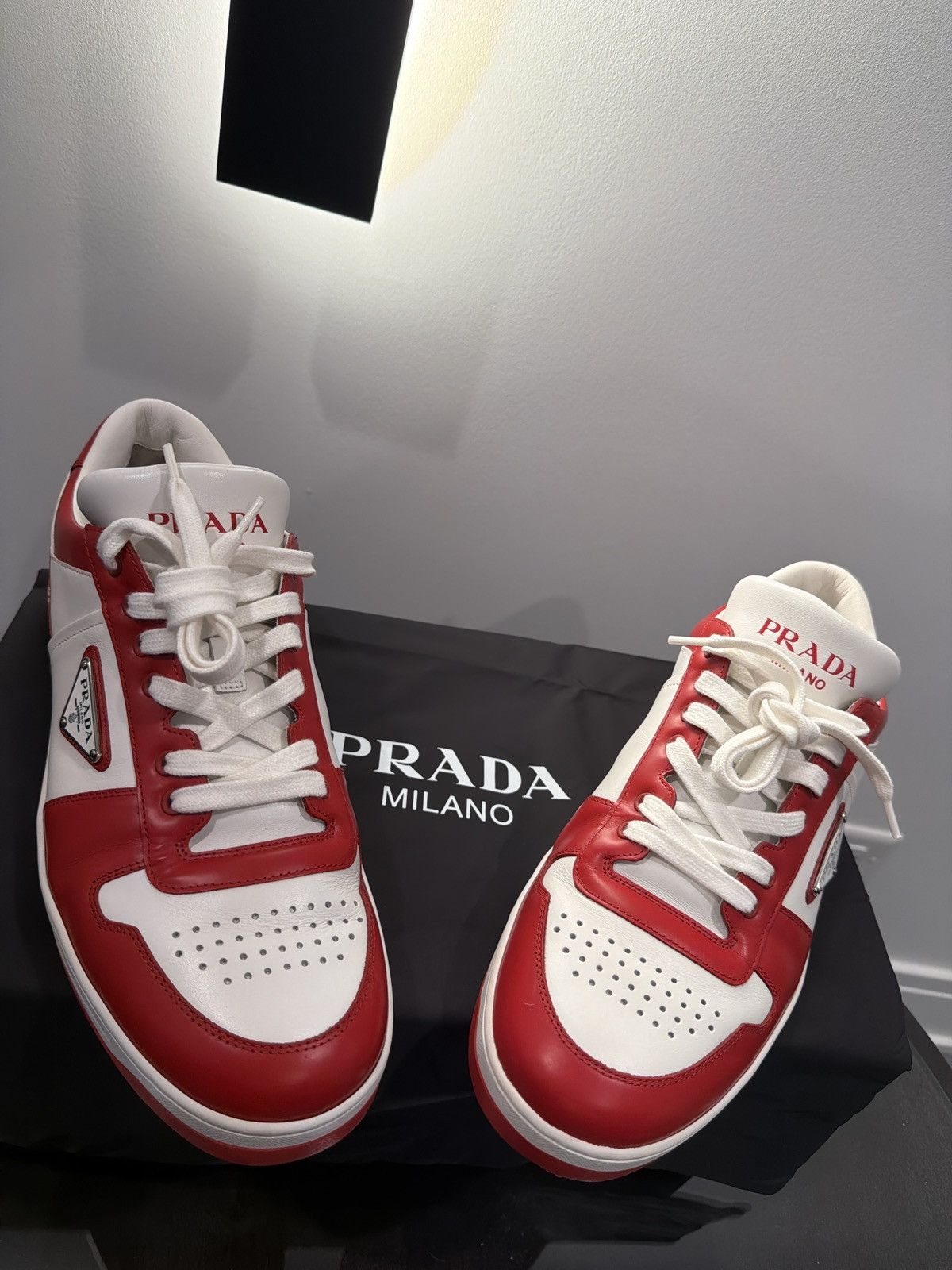 Prada Prada Downtown Red/White Size 9 -Excellent Condition Size US 9 / EU 42 - 3 Thumbnail