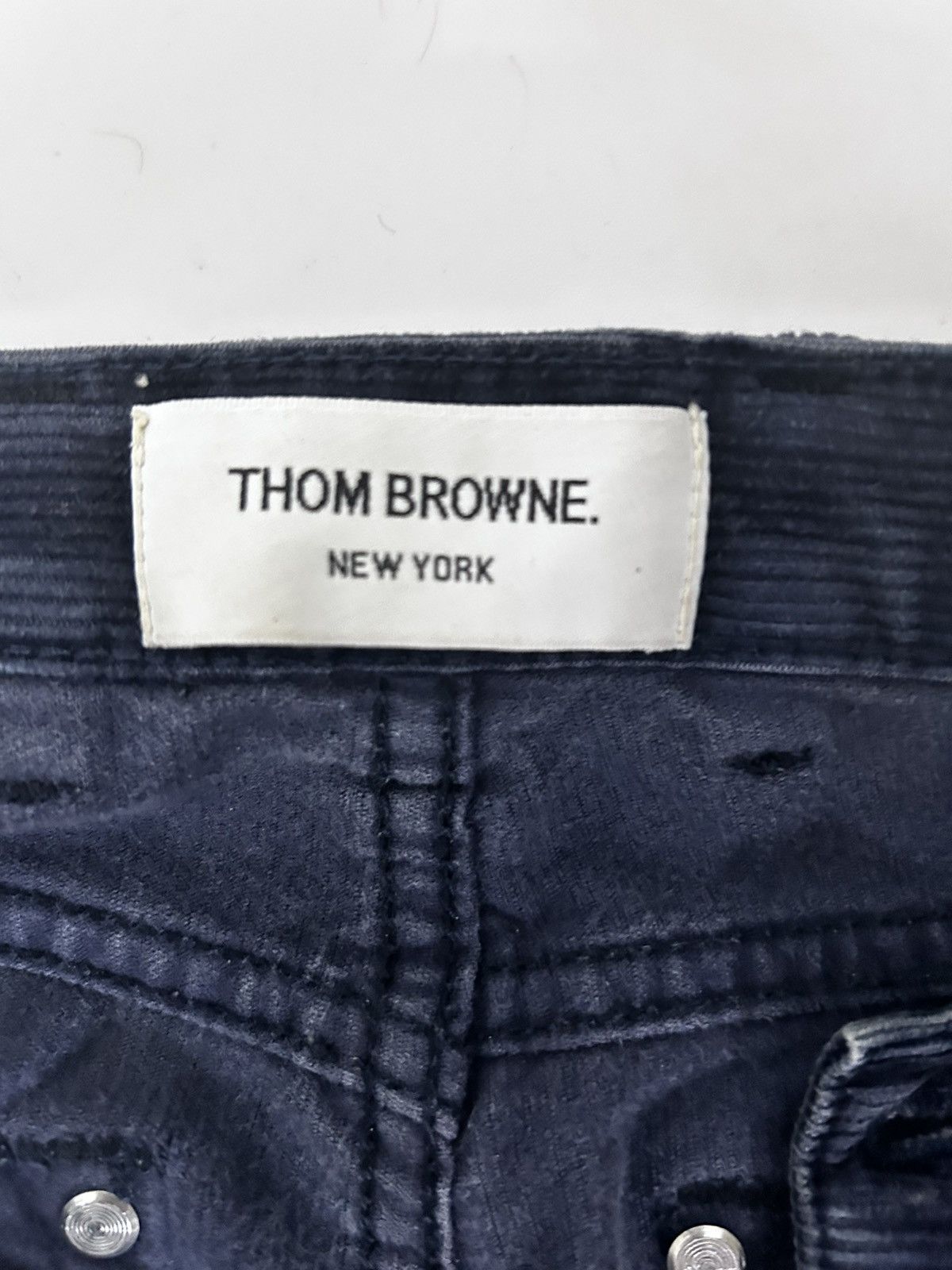 Thom Browne Thom Browne Navy Corduroy Pants (Size 1 / fits 30–31W) Size US 30 / EU 46 - 4 Thumbnail